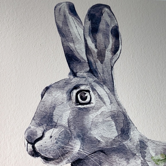 Wall Art Watercolor Bunny Print Poster Unframed - Picture 9 of 15